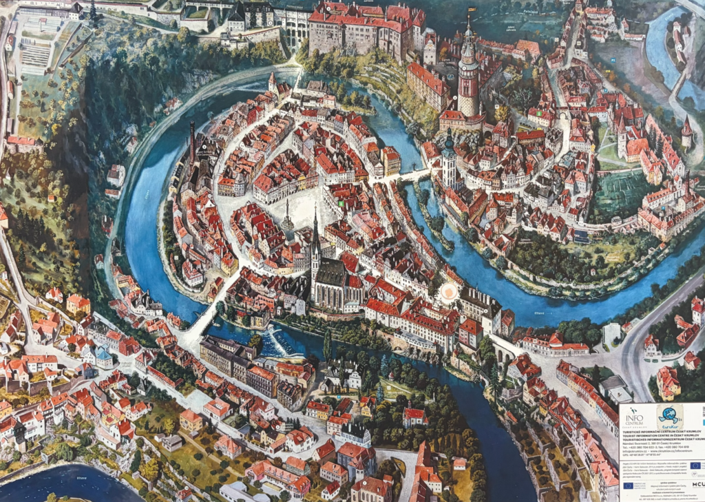 CK 小鎮的地圖 Map of Český Krumlov