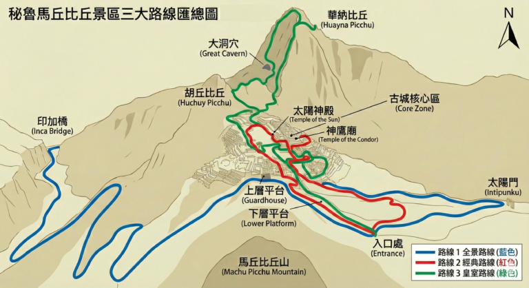 馬丘比丘景區的3大路線