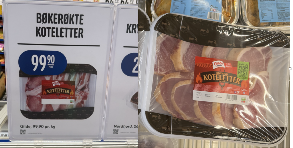櫸木煙燻厚切豬排(Gilde Bøkerøkte Koteletter)