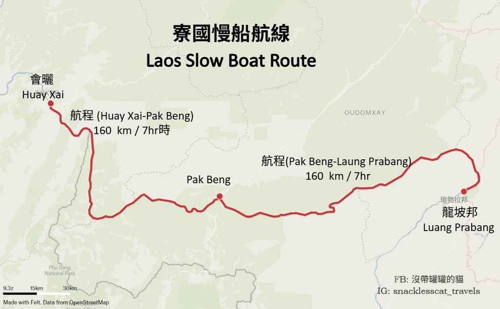 寮國慢船航線
Laos Slow Boat Route